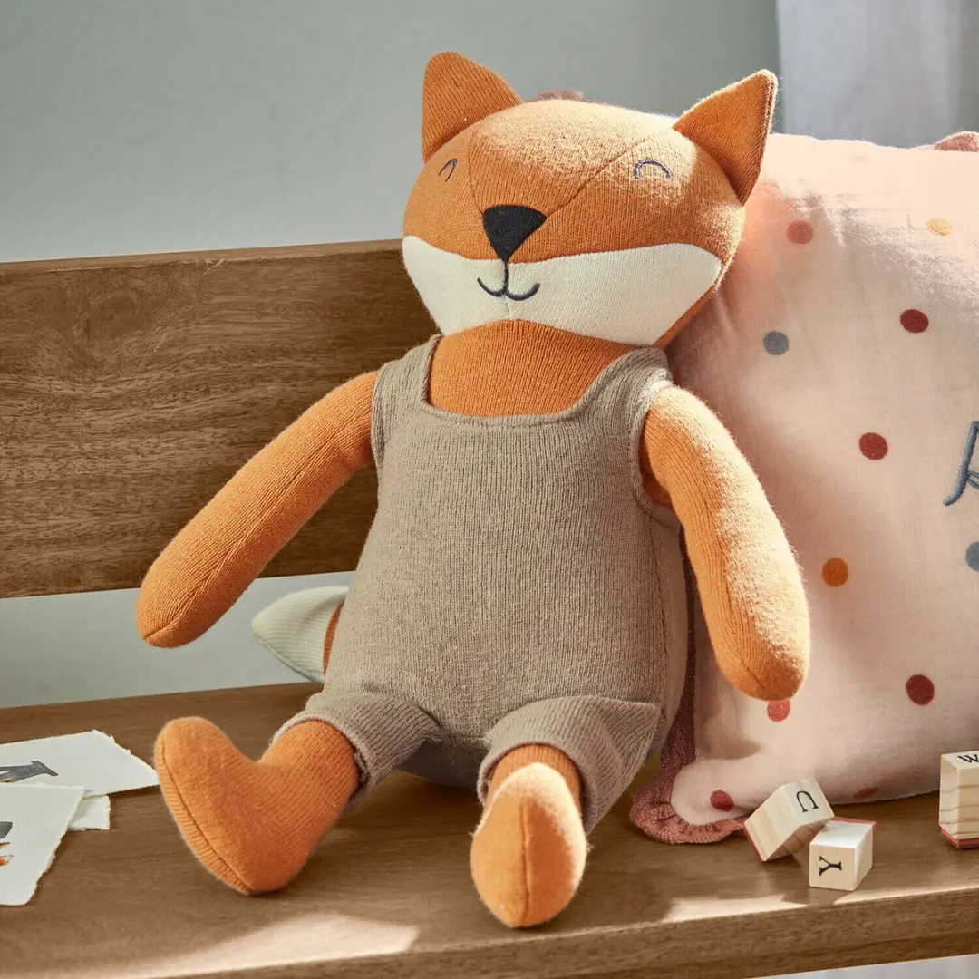 Loberon Knuffeltje Fuzzlin - Oranje/Grijs