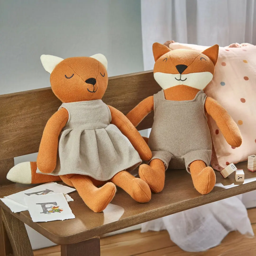 Loberon Knuffeltje Fuzzlin - Oranje/Grijs