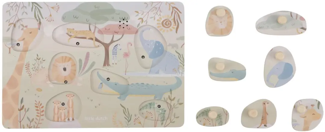 Little Dutch Geluidenpuzzel Safari Friends LD7440 - 7 Stuks - Multicolor - afbeelding 3 van 6