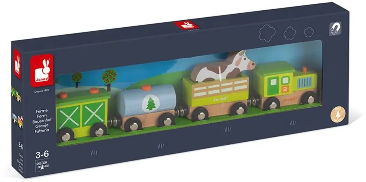 Janod Story Boerderij Trein J08578 - Magnetisch - 5 Stuks