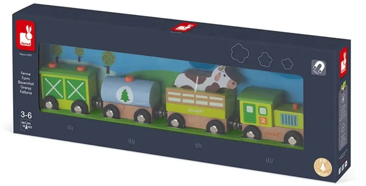 Janod Story Boerderij Trein J08578 - Magnetisch - 5 Stuks - afbeelding 6 van 6