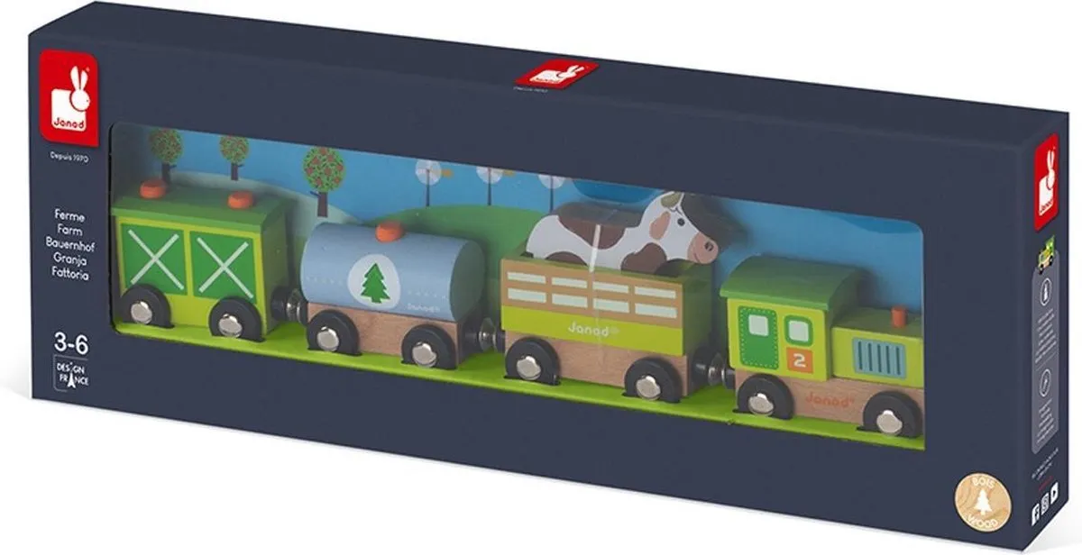 Janod Story Boerderij Trein J08578 - Magnetisch - 5 Stuks