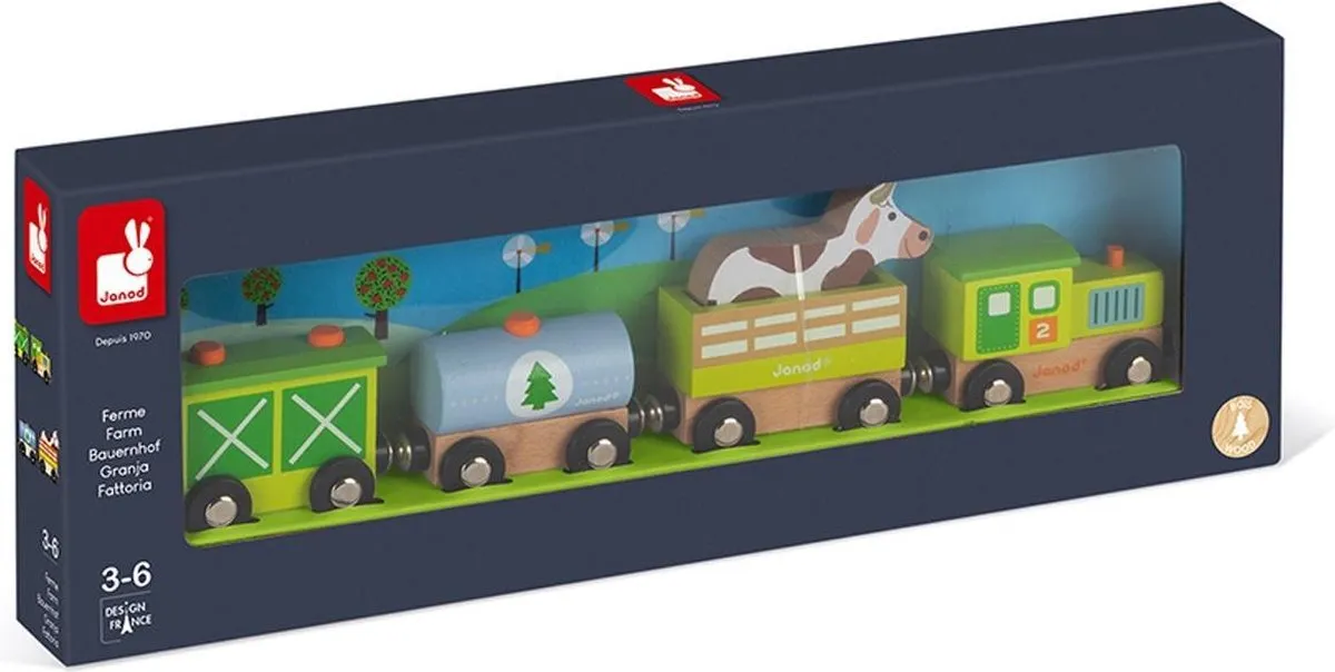 Janod Story Boerderij Trein J08578 - Magnetisch - 5 Stuks
