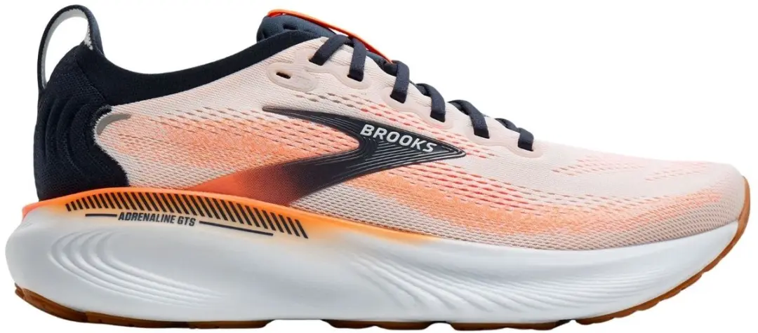 Brooks Adrenaline GTS 25 Hardloopschoenen 46.5 - White/Spellbound/Orange