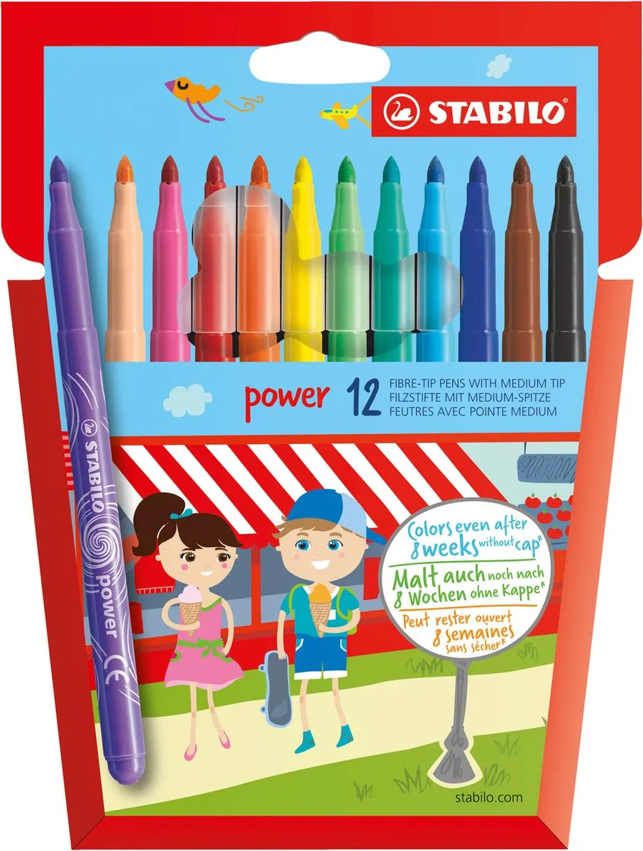 STABILO Power Viltstift - 12 Kleuren Multicolor