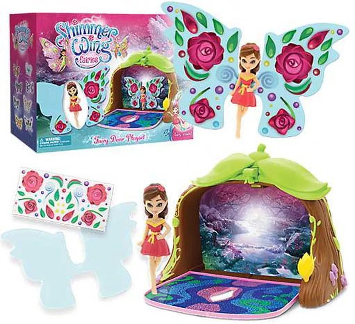 Goliath Shimmer Wing Fairies Fairy Doors Playset - 8 Stuks Roze