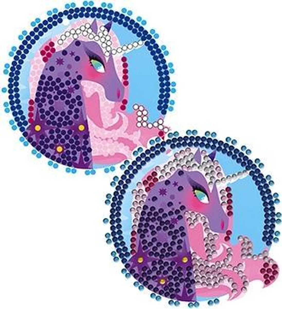 Janod Pixel Lovely Creatief Pakket - Diamond Painting - 5 Stickers + 1500 Kristallen - Multikleur