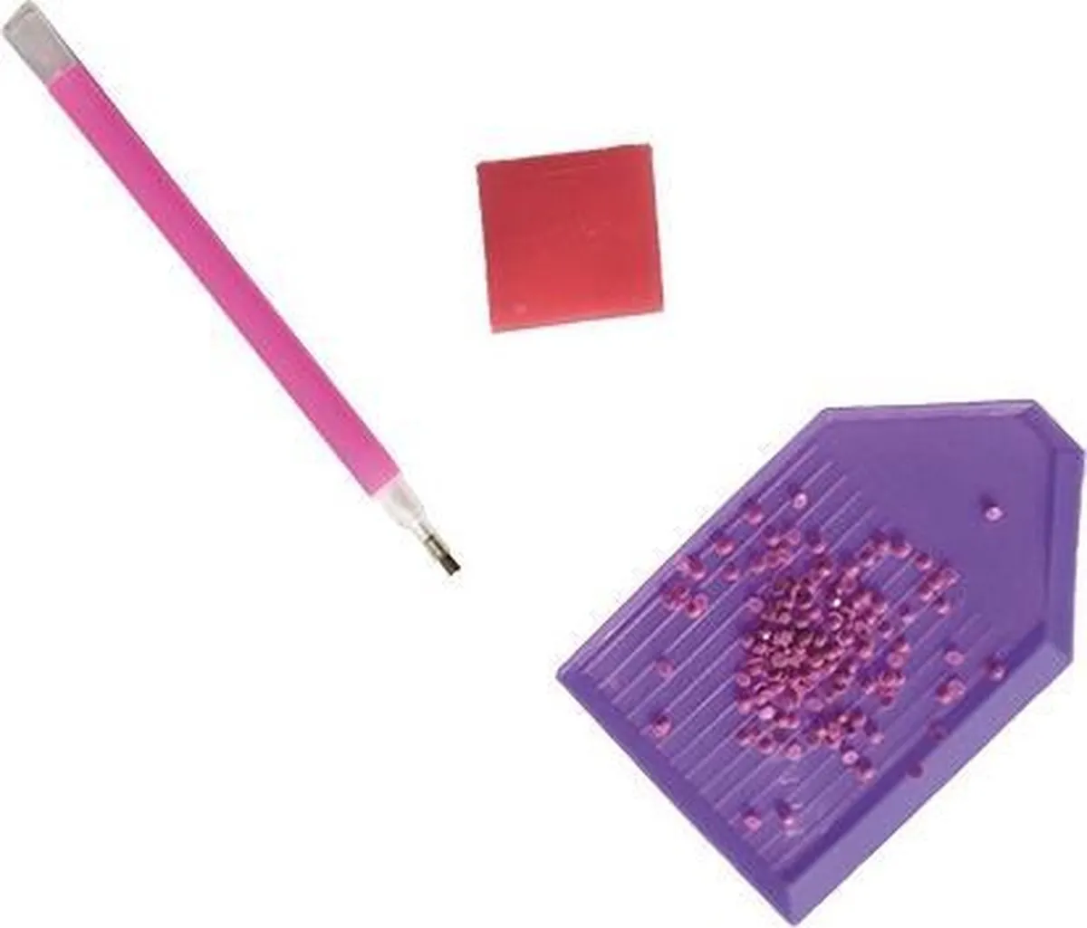 Janod Pixel Lovely Creatief Pakket - Diamond Painting - 5 Stickers + 1500 Kristallen - Multikleur