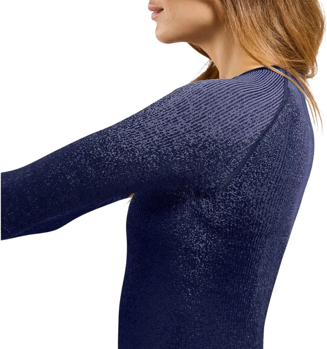 ODLO Blackcomb Eco Crew Neck Longsleeve - Maat L - Donkerblauw/Paars