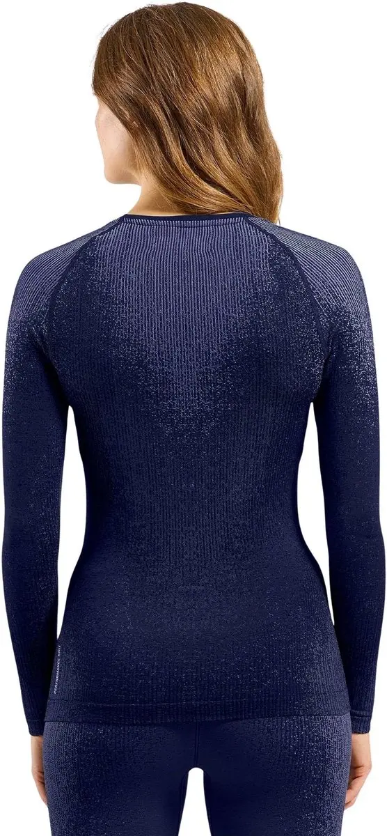 ODLO Blackcomb Eco Crew Neck Longsleeve - Maat L - Donkerblauw/Paars