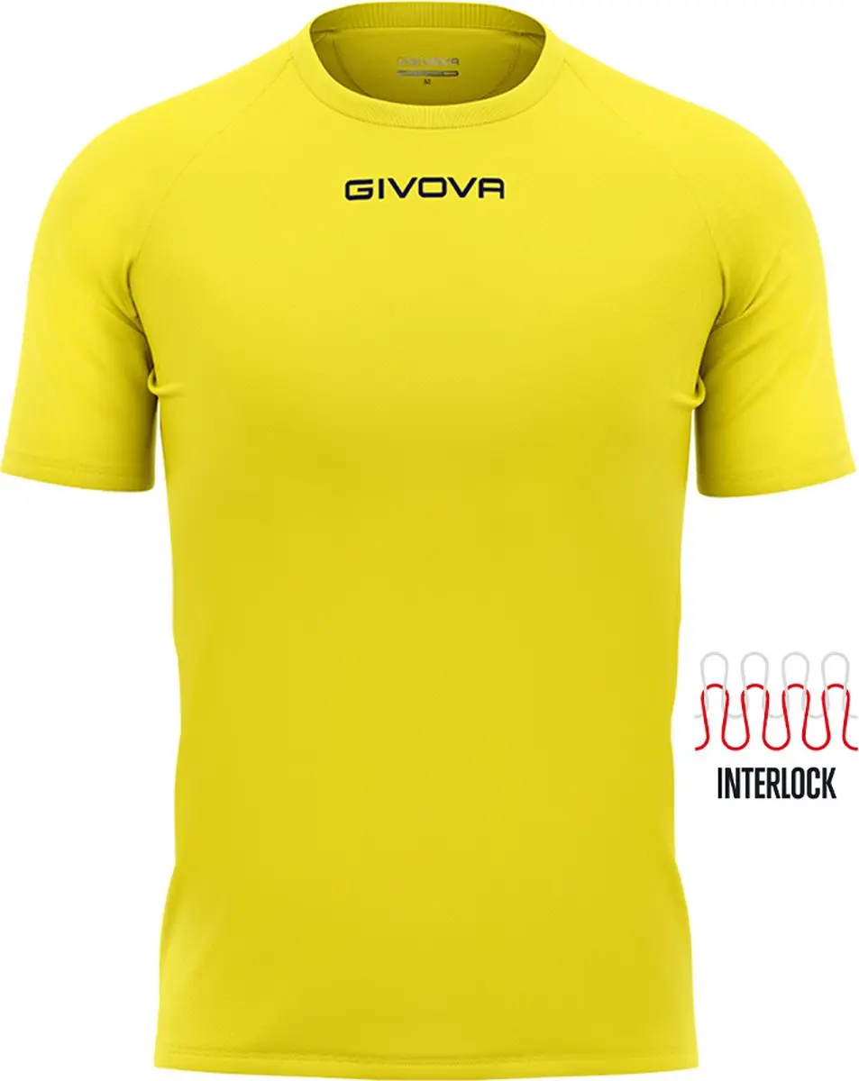 Givova Capo Sports Shirt Heren - Geel - Ademend