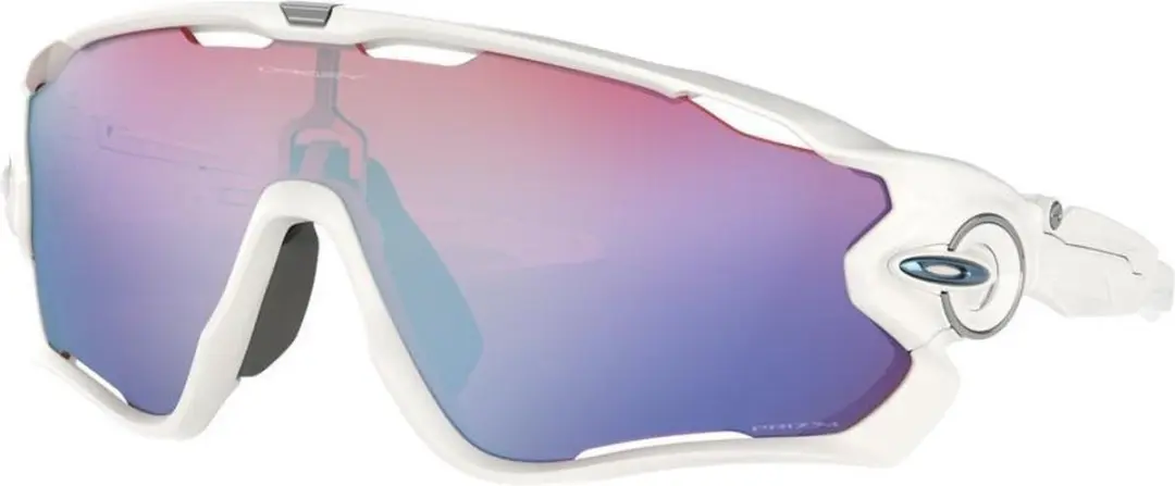 Oakley Jawbreaker Polwht Prizm Snow Skibril - Wit - Blauwe Lens