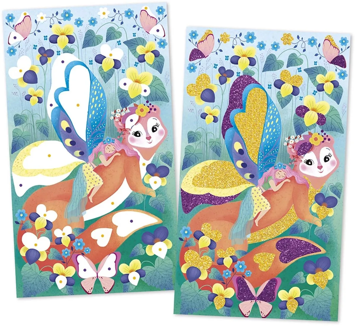 Janod Magic Fairies Creatief Pakket - 3 Afbeeldingen + Biologisch Glitter