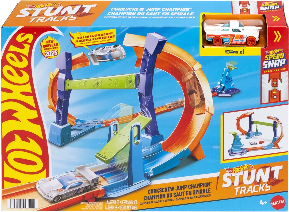 Mattel Hot Wheels Stuntbaan Kurkentrekker Springkampioen JFH36 - Multicolor