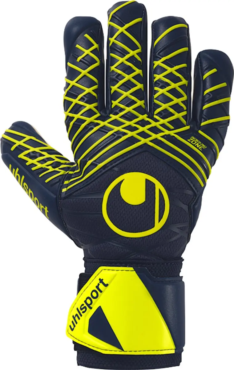Uhlsport Prediction Supersoft HN Keepershandschoenen 4 - Fluoro Geel/Navy - afbeelding 6 van 6