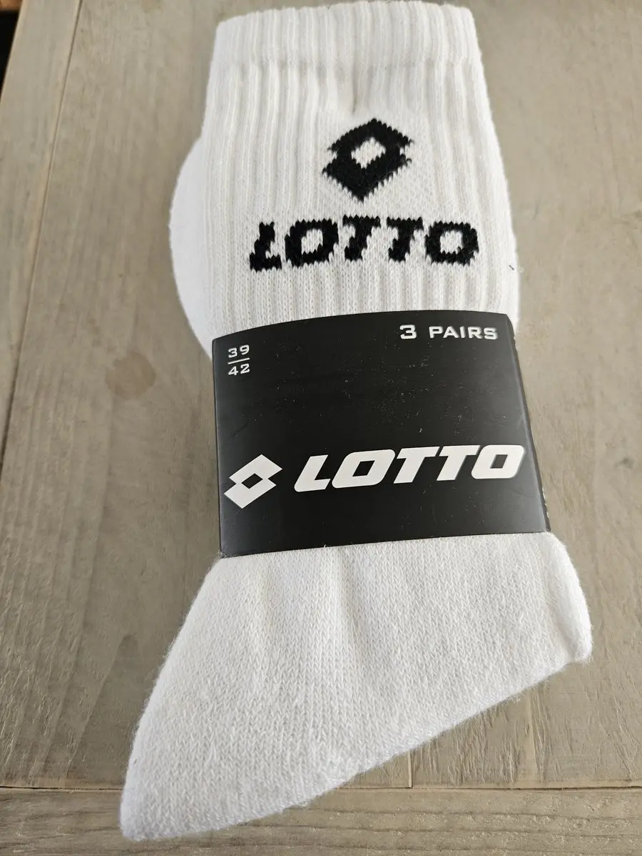 Lotto sportsokken 3 paar wit maat 39-42