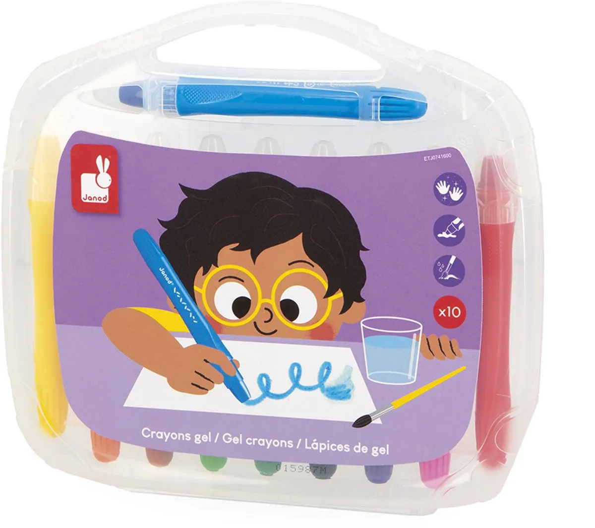 Janod Colo Gelkrijtjes Multicolor - 10 Stuks - afbeelding 6 van 6
