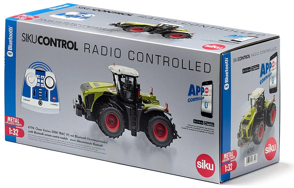 SIKU Claas Xerion 5000 Trac Vc Bluetooth RC Staal 3-delig