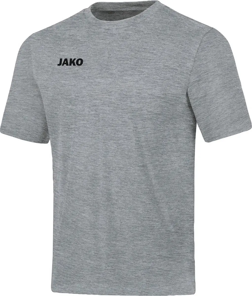 JAKO Base T-Shirt Kinderen 164 - Lichtgrijs Gemêleerd