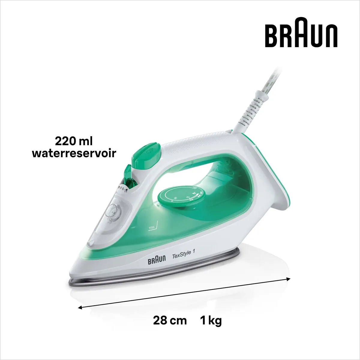 Braun TexStyle 1 SI1040GR Stoomstrijkijzer - 2000W - Groen