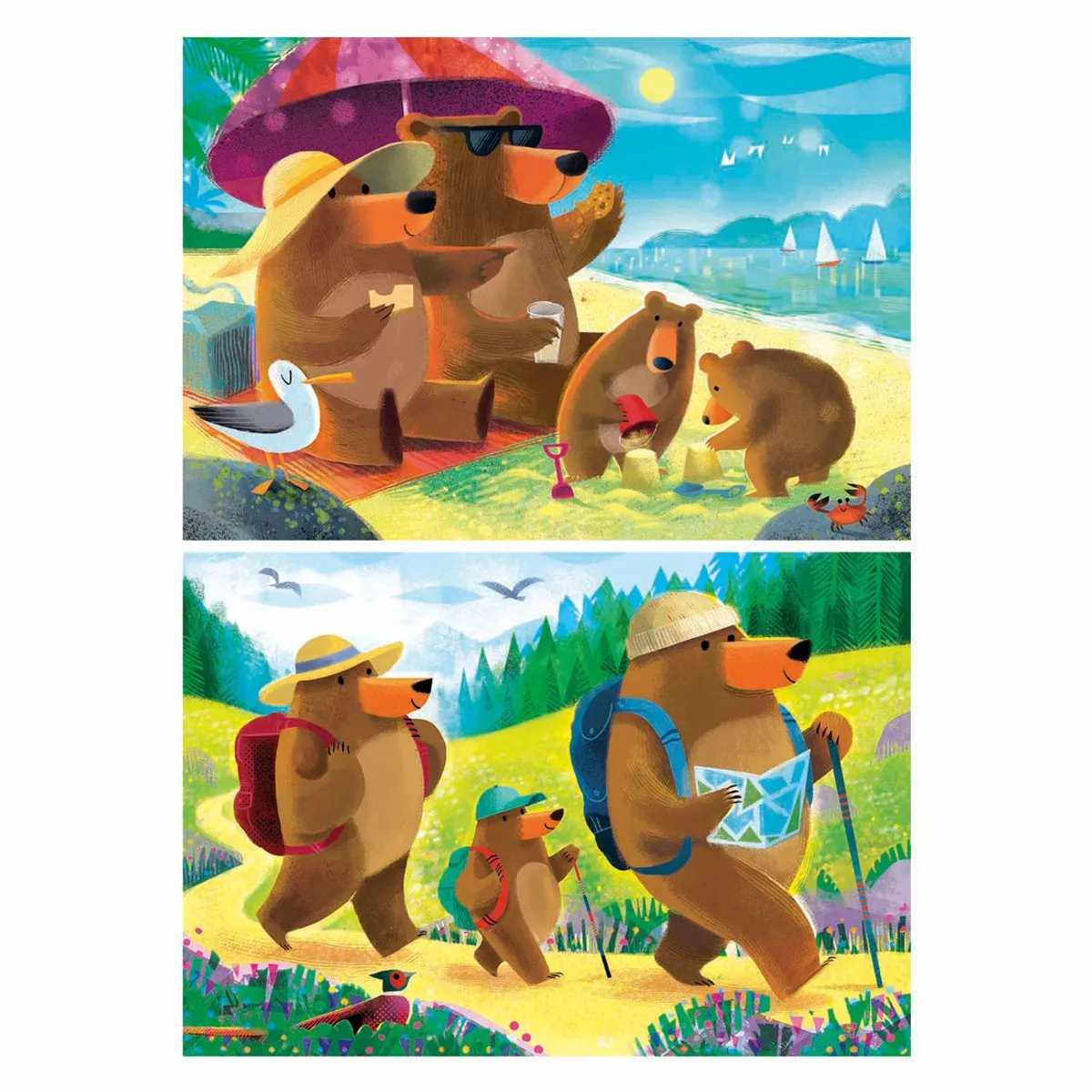 Ravensburger Bear Family Vacations Legpuzzel 2x24 Stuks - 224 Stuks