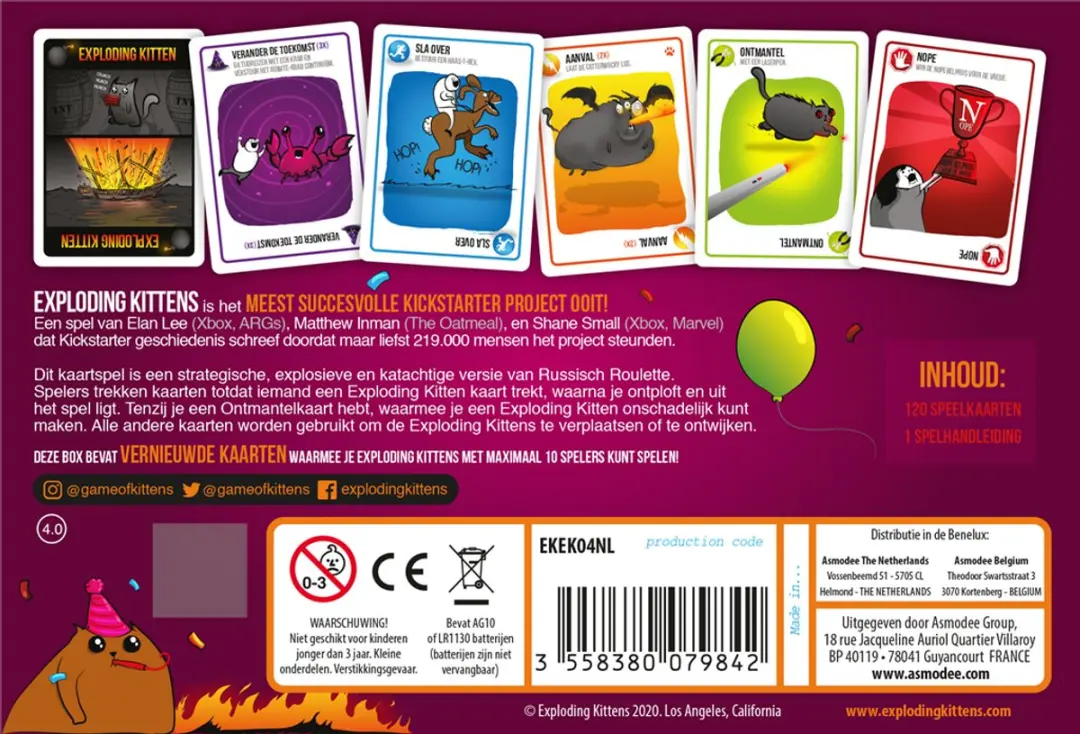 Exploding Kittens Party Pack EKIEK04NNL - Kaartspel - 2-10 Spelers