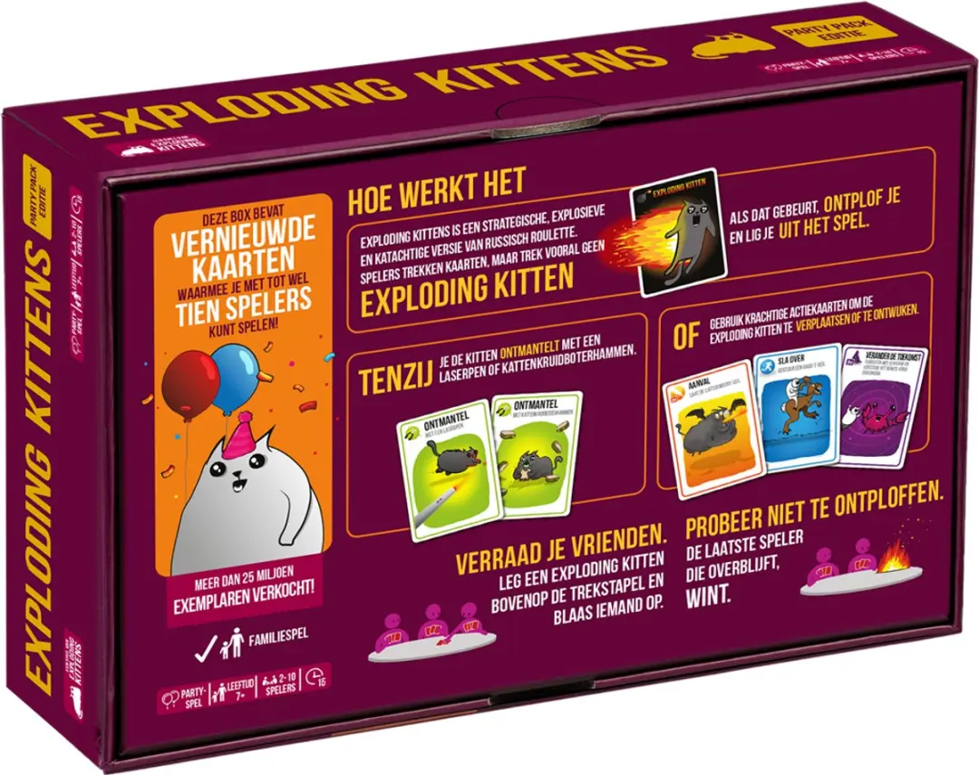 Exploding Kittens Party Pack EKIEK04NNL - Kaartspel - 2-10 Spelers