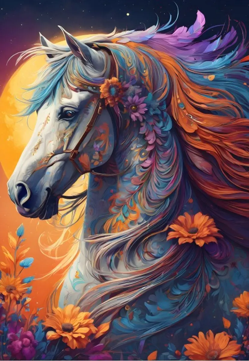 Bluebird Puzzle legpuzzel Floral Horse