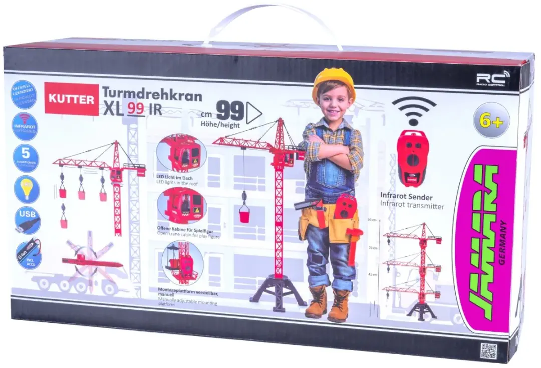Jamara RC Torenkraan XL 99 -Kutter- 99cm - Rood - afbeelding 6 van 6