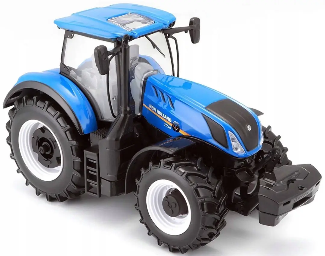 Bburago New Holland T7.315 Tractor met Aanhangwagen 1:32 - Blauw - afbeelding 2 van 6