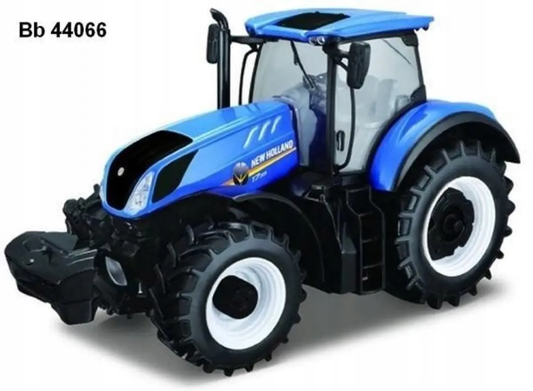 Bburago New Holland T7.315 Tractor met Aanhangwagen 1:32 - Blauw - afbeelding 6 van 6