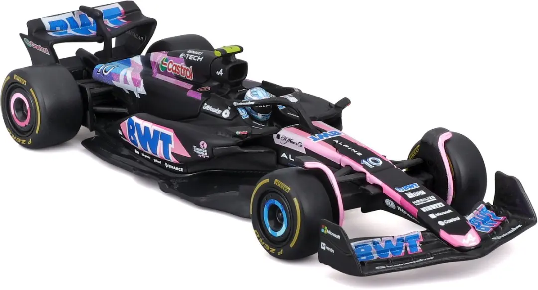 Bburago Alpine A524 Pierre Gasly Modelauto - Zwart - afbeelding 4 van 4