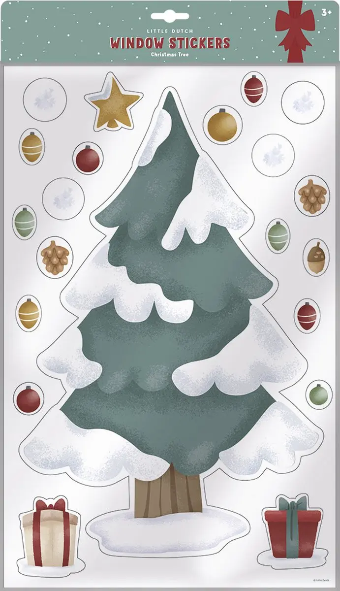 Little Dutch Kerstboom Raamstickers - 25 Stuks