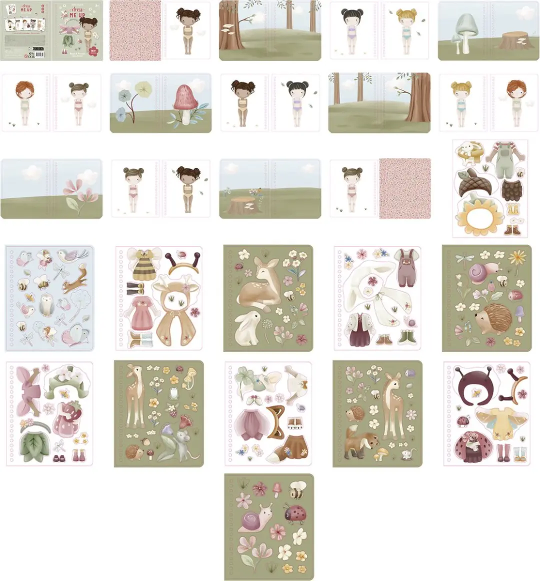 Little Dutch Dress me up Rosa Fairy Garden Stickerboek - afbeelding 2 van 5