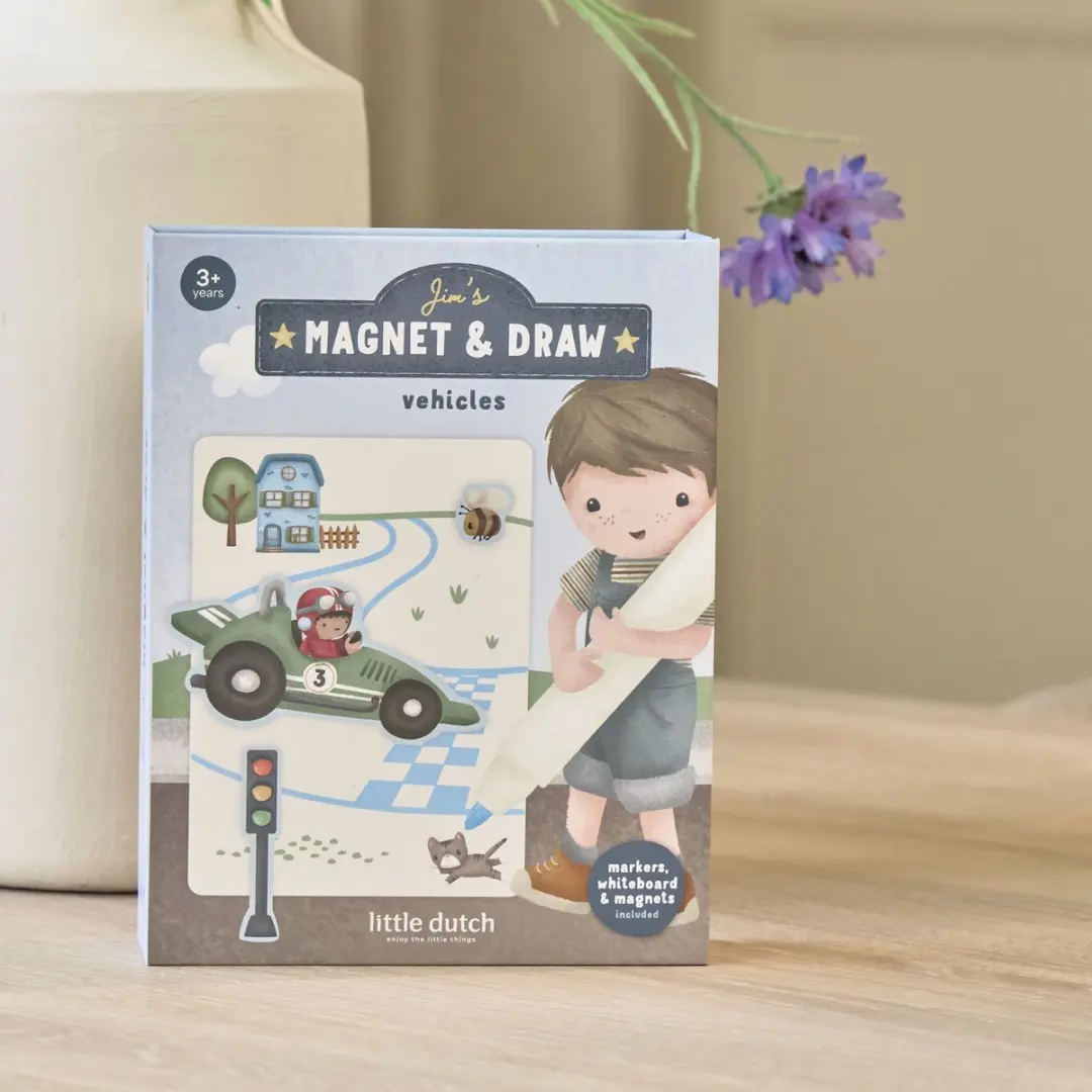 Little Dutch Jim Vehicles Magneetset - Blauw - afbeelding 3 van 6
