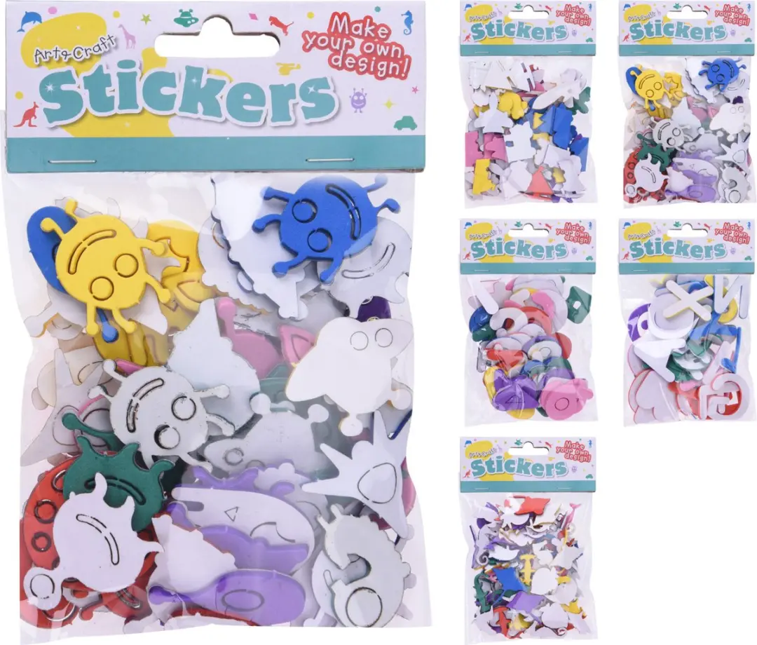 Koopman Foam Stickers Dieren & Voertuigen - Multi Kleuren - afbeelding 2 van 6