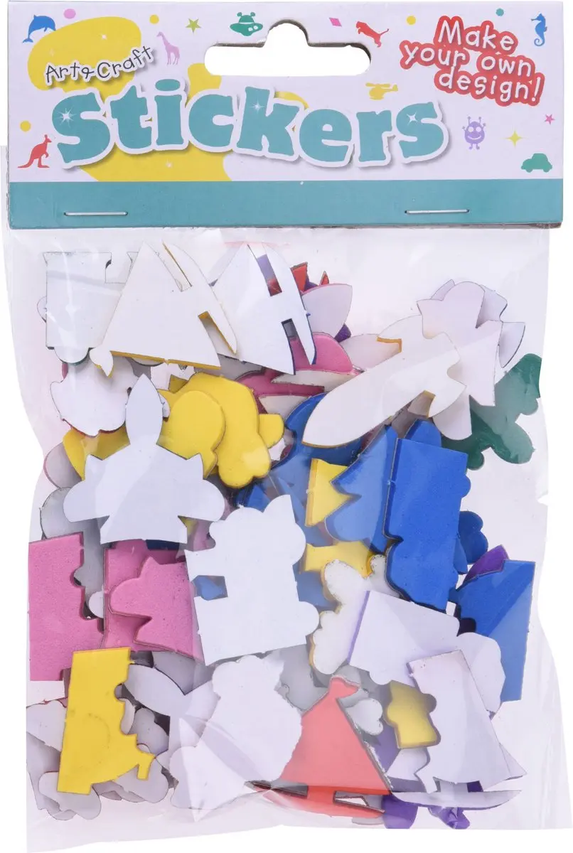 Koopman Foam Stickers Dieren & Voertuigen - Multi Kleuren - afbeelding 5 van 6