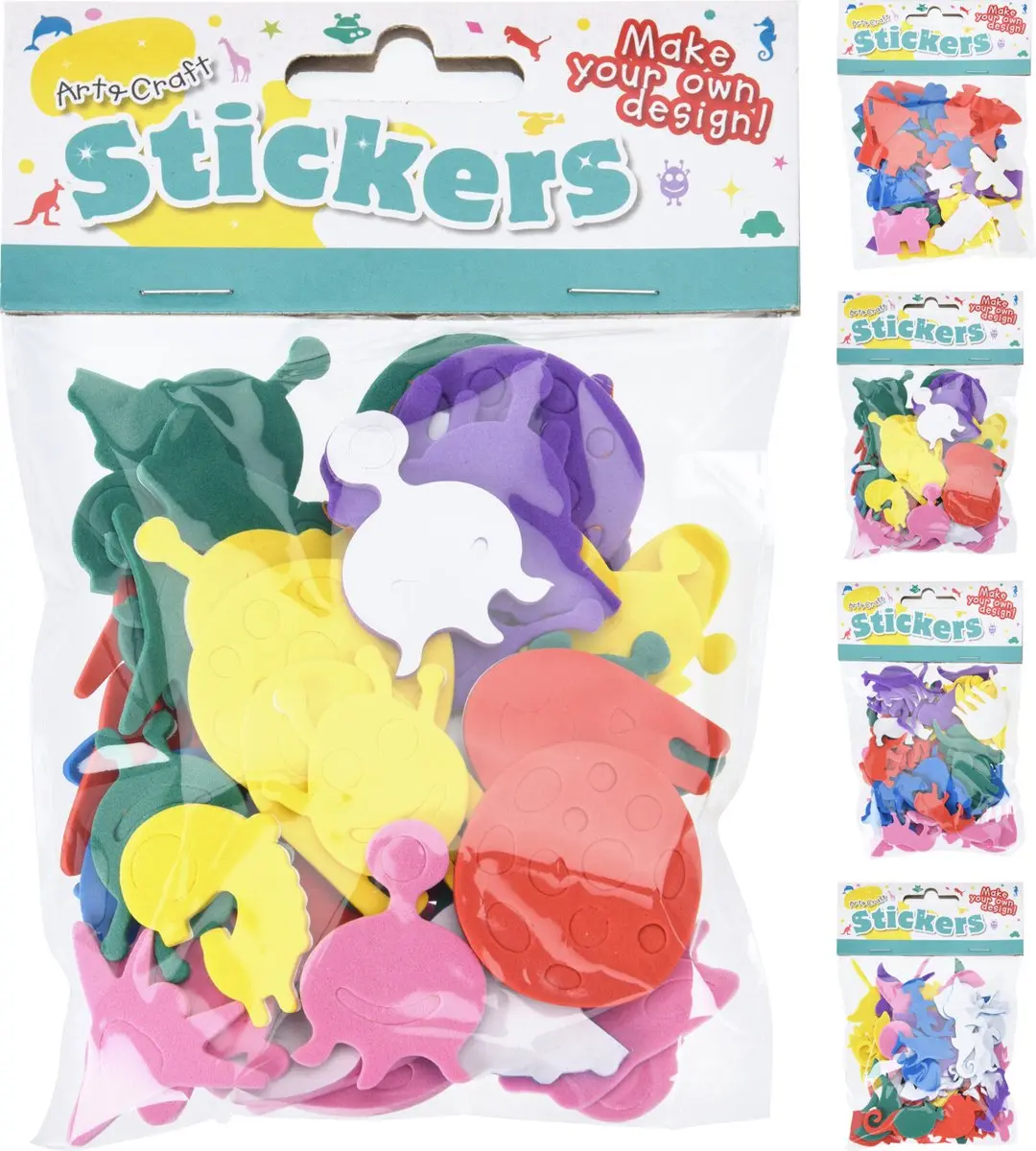 Koopman Foam Stickers Dieren & Voertuigen - Multi Kleuren - afbeelding 6 van 6
