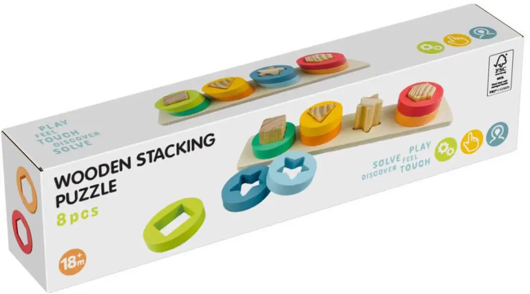 Koopman Houten Stapelpuzzel met Vormen