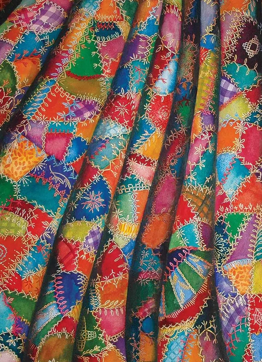 Cobble Hill Crazy Quilt Puzzel 1000 Stukken - Rood