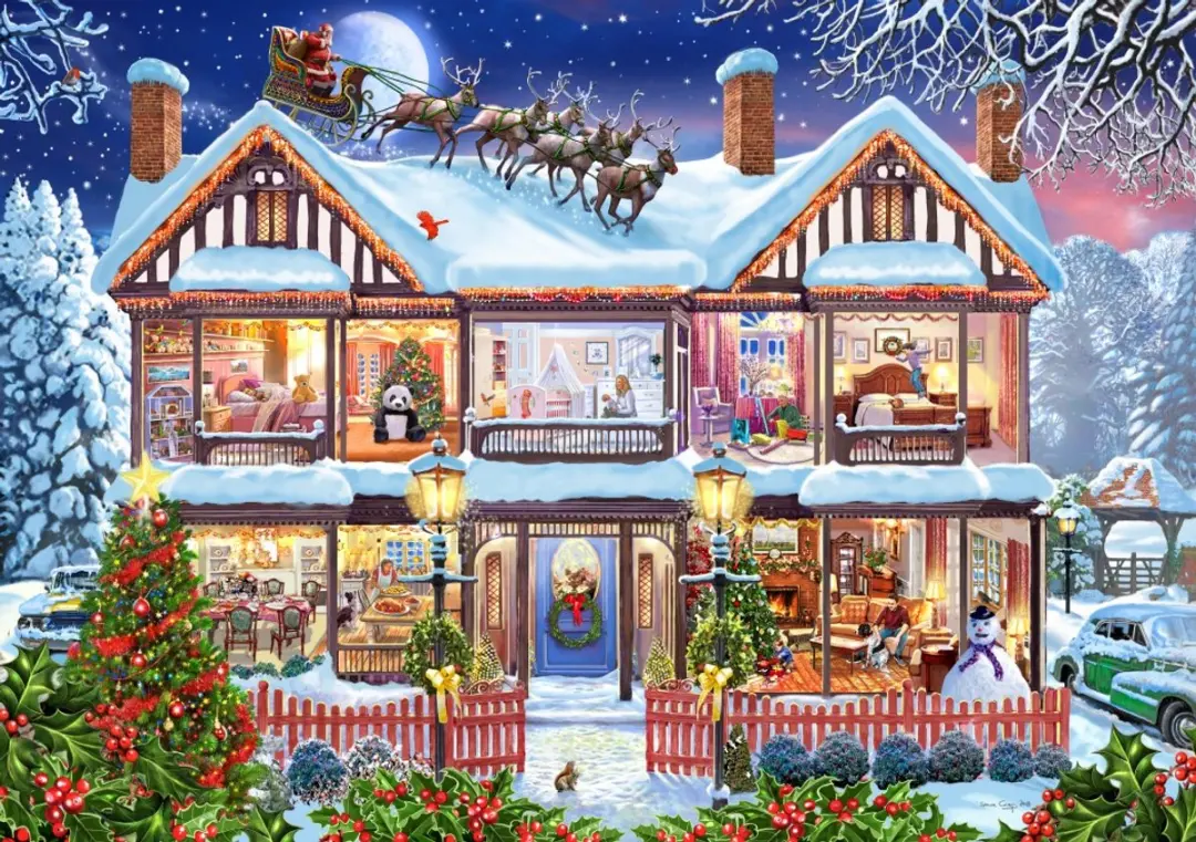 Bluebird Puzzle kerst puzzel Christmas House