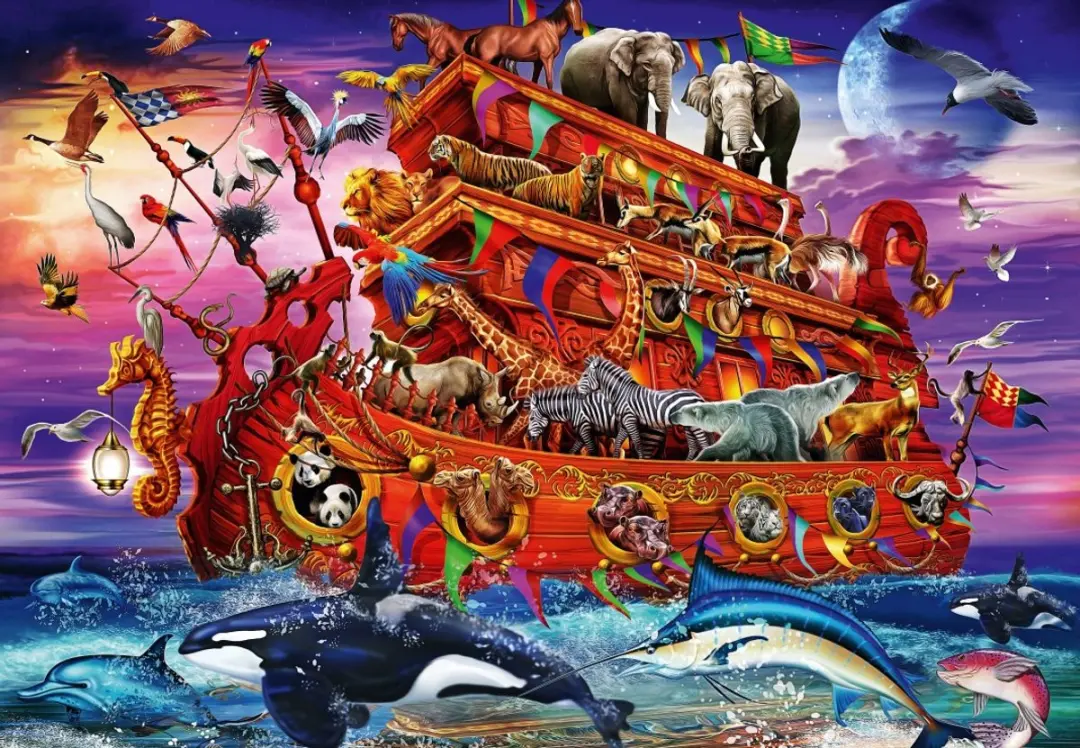 Bluebird Puzzle legpuzzel The Ark 1000 stukjes kleurrijk karton.