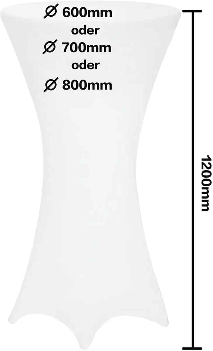 Deuba Tafelhoes Kreukvrij Ø70cm - Wit - afbeelding 2 van 5