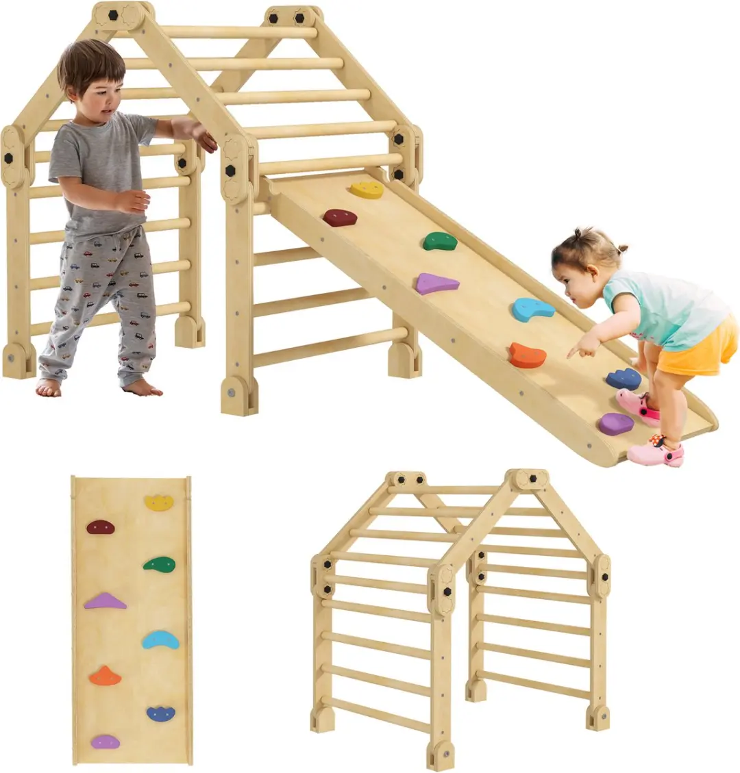 AIYAPLAY Kinderklimrek Grenenhout, meerlaags plaatmateriaal 175L x 70B cm Meerkl