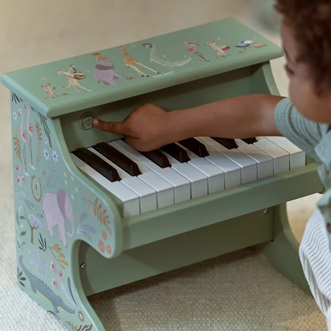 Little Dutch Houten Piano Safari Friends - Groen - afbeelding 3 van 6