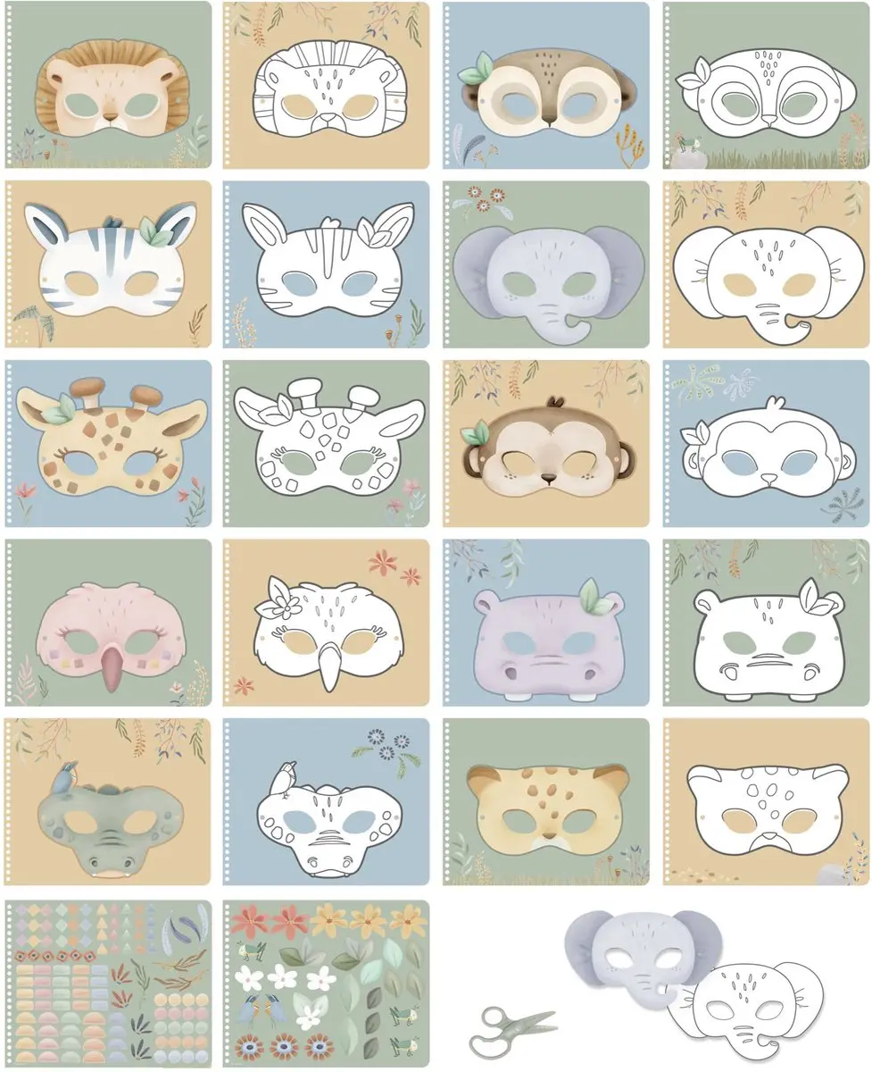 Little Dutch Safari Jim Knutselboek Maskers Maken - 30 Pagina's - Groen - afbeelding 5 van 5