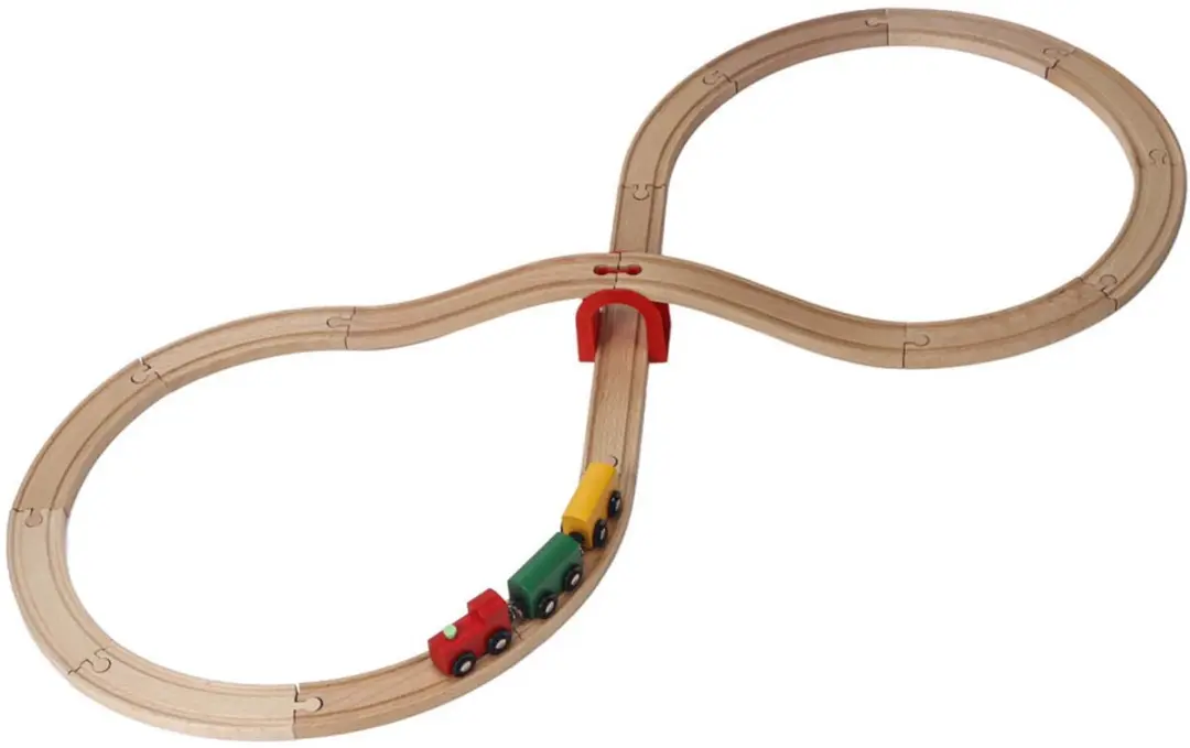 Koopman Houten Treinbaan 20-delig - Meerkleurig - afbeelding 2 van 3