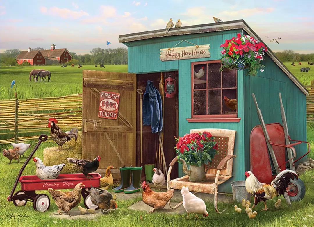 Cobble Hill legpuzzel dieren The Happy Hen House 1000 stukjes.