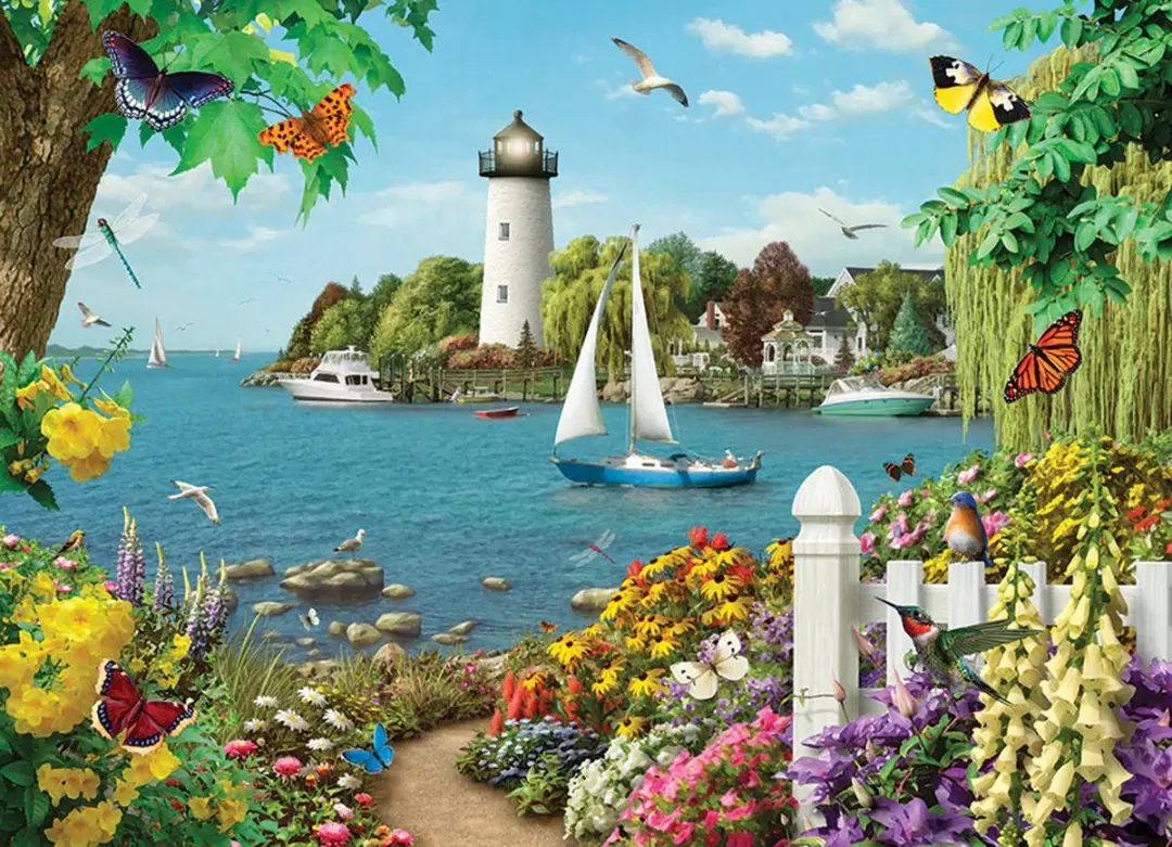 Cobble Hill Boot en Zeezicht Puzzel 500 Stukken - Meerkleurig - afbeelding 3 van 6