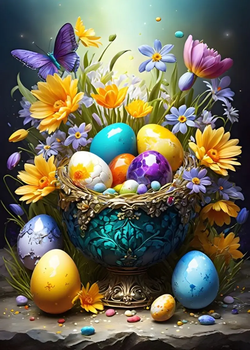 Bluebird Puzzle legpuzzel paas eieren en bloemen